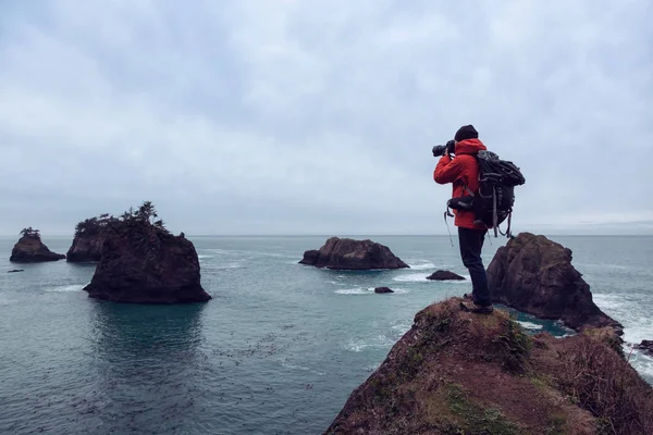 Fotógrafo en Oregon Coast — Foto de Stock