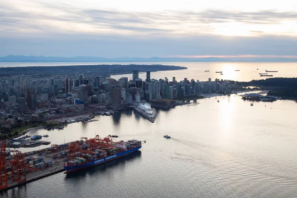 Vancouver Colúmbia Britânica Canadá Setembro 2017 Vista Aérea Centro Cidade — Fotografia de Stock