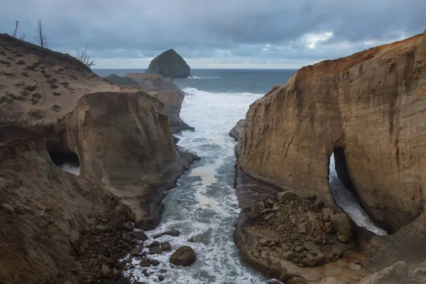 Hermosa Vista Del Paisaje Costa Rocosa Océano Pacífico Tomado Cape —  Fotos de Stock