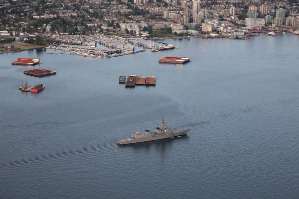 Vancouver Columbia Británica Canadá Septiembre 2017 Vista Aérea Buque Destructor — Foto de Stock