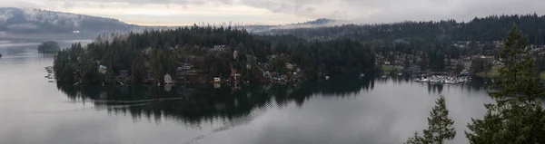 Bella Vista Panoramica Deep Cove Dalla Cima Della Roccia Cava — Foto Stock