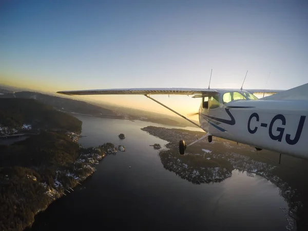 Vancouver Britská Kolumbie Kanada Února 2018 Malé Letadlo Cessna 172 — Stock fotografie