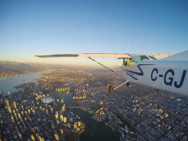 Vancouver British Columbia Kanada Februari 2018 Små Flygplan Cessna 172 — Stockfoto