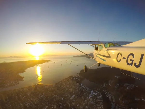 Vancouver Britská Kolumbie Kanada Února 2018 Malé Letadlo Cessna 172 — Stock fotografie
