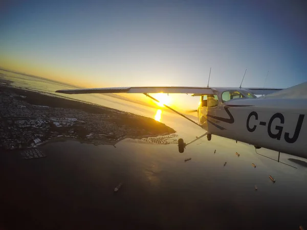 Vancouver British Columbia Kanada Februari 2018 Små Flygplan Cessna 172 — Stockfoto