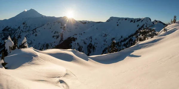 Krásné Panoramatické Americký Mountain Parkovistě Během Živé Slunný Západ Slunce — Stock fotografie