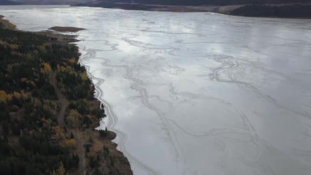 Widok Lotu Ptaka Miedź Kopalnia Ogonowanie Staw Wnętrzu British Columbia — Wideo stockowe