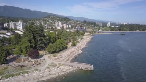 Αεροφωτογραφία Του Ένα Πάρκο Στα Δυτικά Του Vancouver Καναδάς — Αρχείο Βίντεο