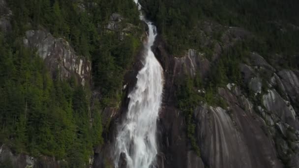 Beautiful Valley Bright Sunny Day Taken Aerial Perspective Brandywine Falls — Stock Video