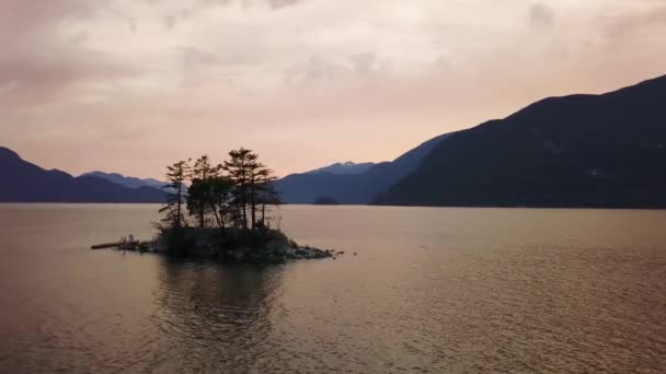 Cinemagraph Animation Beautiful Island Mountains Background Vibrant Sunset Taken Howe Stock Video