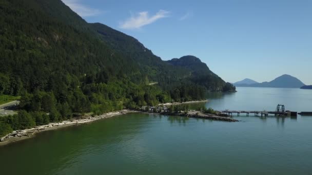 Vista Aérea Cais Porteau Cove Norte Vancouver Colúmbia Britânica Canadá — Vídeo de Stock