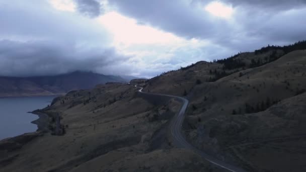 Letecká Drone Záběry Malebné Krajiny Během Dramatického Východ Slunce Vyfocené — Stock video