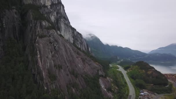 Vista Panorámica Aérea Del Mar Autopista Sky Howe Sound Norte — Vídeos de Stock