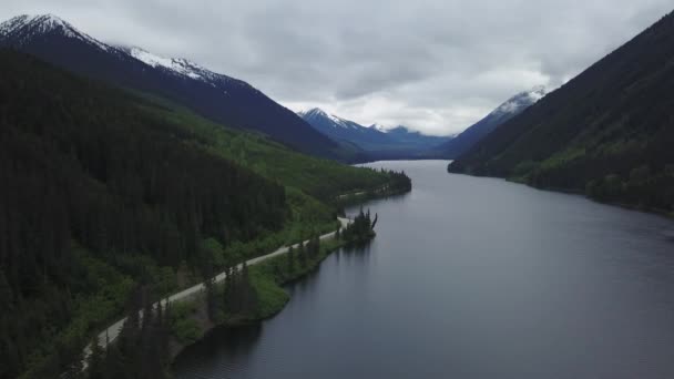 Panorama Flygfoto Över Havet Till Sky Highway Howe Sound Norr — Stockvideo