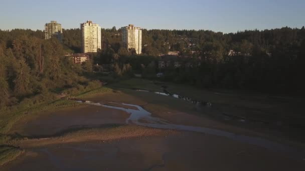 Vista Aérea Shoreline Trail Port Moody Gran Vancouver Columbia Británica — Vídeos de Stock