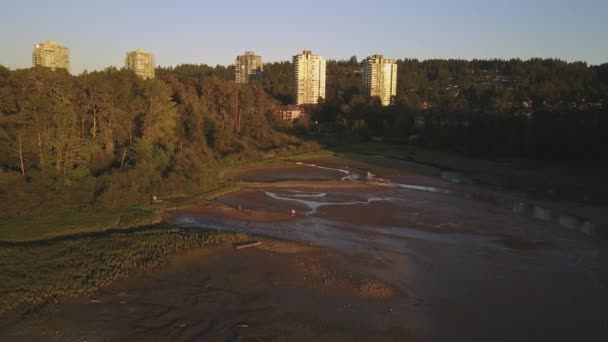 Luchtfoto Uitzicht Kustlijn Trail Port Moody Greater Vancouver British Columbia — Stockvideo