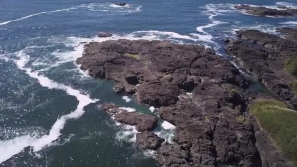Αεροφωτογραφία Από Τις Όμορφες Ακτές Στον Ειρηνικό Ωκεανό Κατά Διάρκεια — Αρχείο Βίντεο