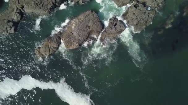 Vista Aerea Della Bellissima Costa Sull Oceano Pacifico Durante Una — Video Stock