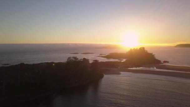 Aerial View Beautiful Seascape Pacific Ocean Coast Taken Oregon North — Stock Video