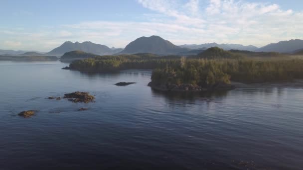 Aerial View Beautiful Natural Landscape Howe Sound Surrounded Mountains Colorful — Stock Video