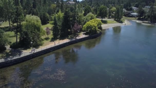 Letecký Pohled Park Rokle Hlavním Městě Victoria Ostrov Vancouver Britská — Stock video