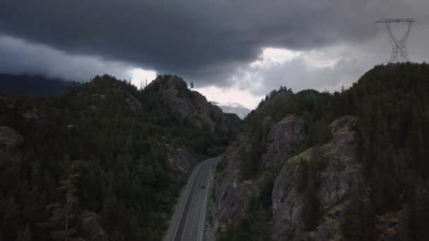 Drone Flygfoto Över Vacker Utsiktsplats Nära Sea Sky Highway Dal — Stockvideo