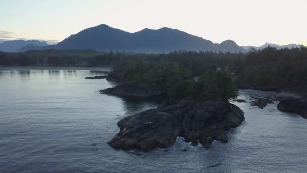 Vue Aérienne Belle Côte Sur Océan Pacifique Pendant Lever Soleil — Video