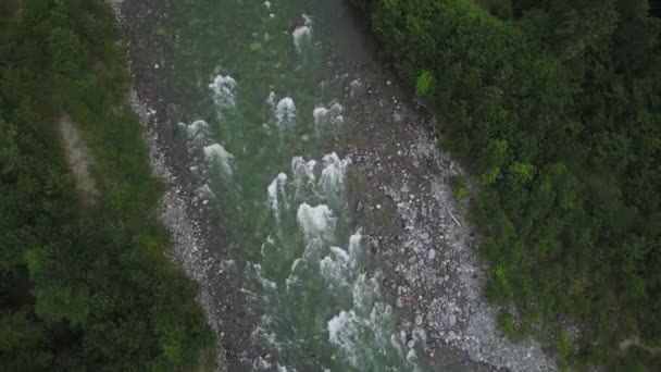 Vista Aérea Río Que Fluye Valle Vídeo Tomado Brandywine Falls — Vídeo de stock