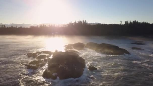 Güzel Doğal Deniz Manzarası Güneşli Yaz Gün Doğumu Sırasında Hava — Stok video