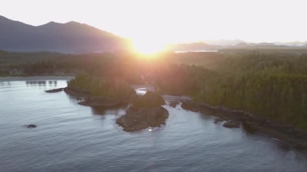 Imágenes Aéreas Aviones Tripulados Hermoso Paisaje Canadiense Durante Amanecer Matutino — Vídeo de stock