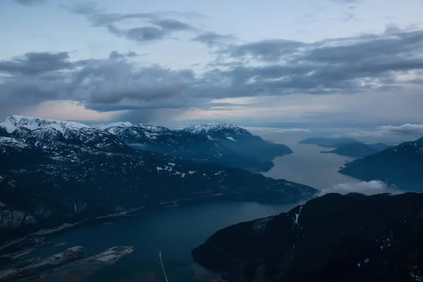 Vista Aérea Impressionante Bonita Paisagem Howe Sound Tomado Norte Vancouver — Fotografia de Stock