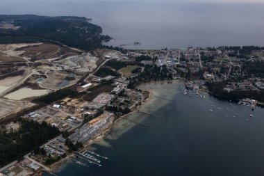 Sechelt Sunshine Coast, British Columbia, Kanada, havadan görünümü.