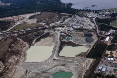 Bakır sanayi Sechelt, Sunshine Coast, British Columbia, Kanada benim havadan görünümü.