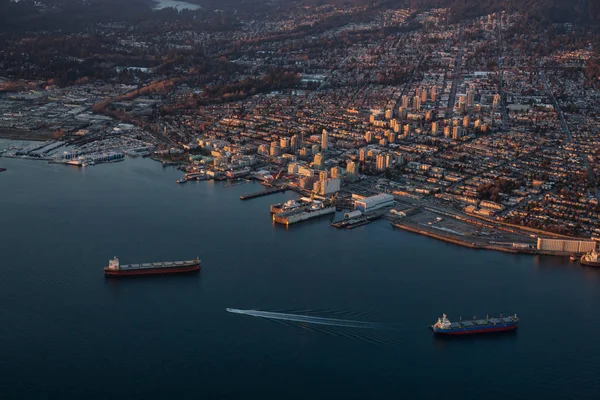 Vancouver British Columbia Canada Februari 2018 Luchtfoto Van Het Industriële — Stockfoto