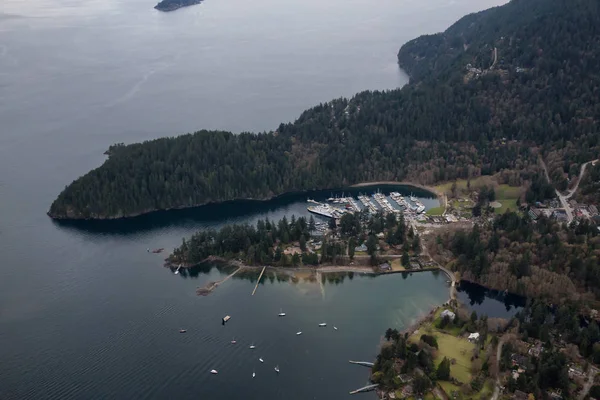 Vista Aérea Bowen Island Ferry Terminal Localizado Noroeste Vancouver Colúmbia — Fotografia de Stock