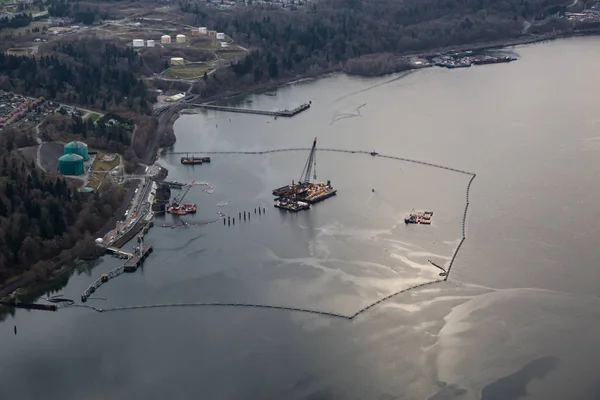 Aerial View Oil Refinery Industry Vancouver British Columbia Canada — Stock Photo, Image