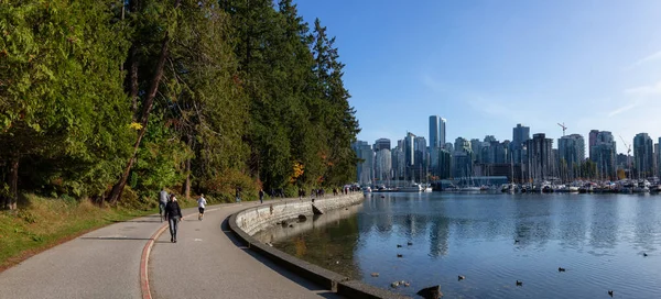 Downtown Vancouver British Columbia Kanada Oktober 2019 Panoramautsikt Över Seawall — Stockfoto