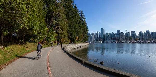 Downtown Vancouver British Columbia Canada October 2019 Panoramic View Seawall — Stock Photo, Image