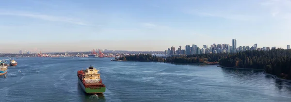 Vancouver Brits Columbia Canada Panoramisch Uitzicht Vanuit Lucht Boven Een — Stockfoto