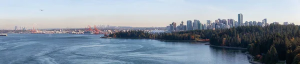 Centrum Vancouveru Britská Kolumbie Kanada Krásný Letecký Panoramatický Výhled Seawall — Stock fotografie
