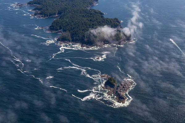 Vista Aérea Del Paisaje Hermosa Costa Del Océano Pacífico Durante — Foto de Stock