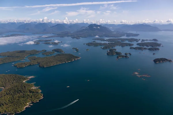 Luchtfoto Landschap Uitzicht Van Prachtige Stille Oceaan Kust Met Kust — Stockfoto