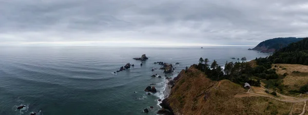 Cannon Beach Oregon États Unis Belle Vue Aérienne Panoramique Côte — Photo