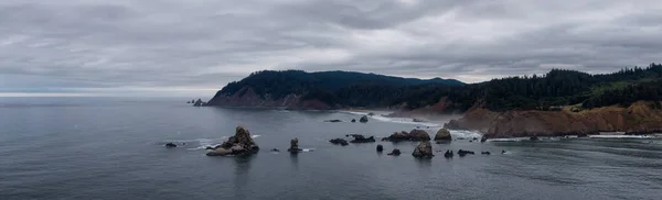 Cannon Beach Oregon Estados Unidos Bela Vista Panorâmica Aérea Costa — Fotografia de Stock