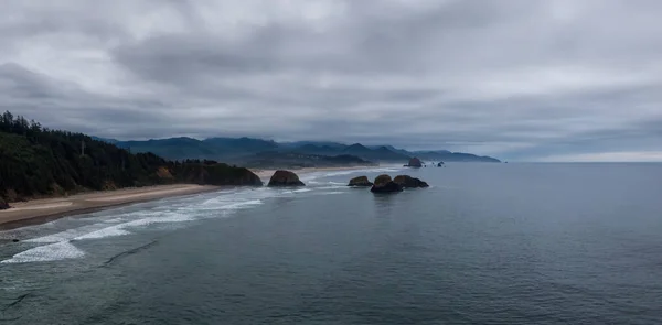 Кеннон Біч Штат Орегон Сша Чудове Панорамне Видовище Узбережжя Скелястого — стокове фото