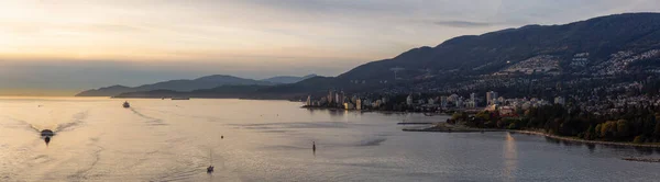 West Vancouver Britská Kolumbie Kanada Letecký Panoramatický Pohled Moderní Městskou — Stock fotografie