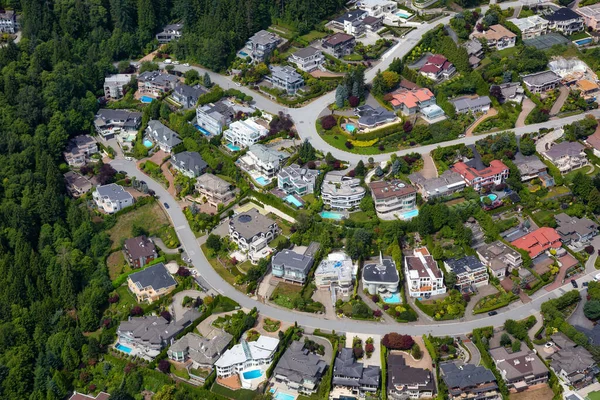 Vista Aérea Casas Lujo British Properties West Vancouver British Columbia —  Fotos de Stock