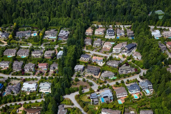 Vista Aérea Casas Lujo British Properties West Vancouver British Columbia —  Fotos de Stock