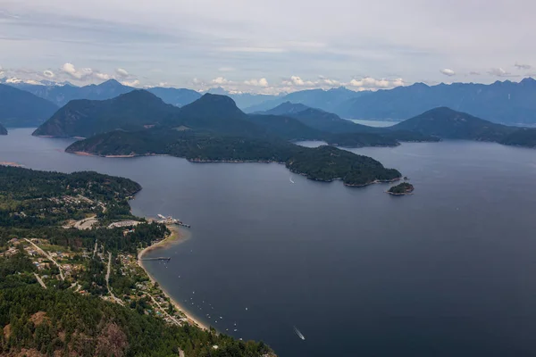 Gibsons Sunshine Coast British Columbia Canada Aerial View Small Town — Stock Photo, Image