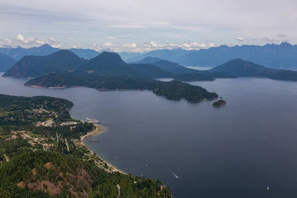 Gibsons Sunshine Coast British Columbia Canada Aerial View Small Town — Stock Photo, Image
